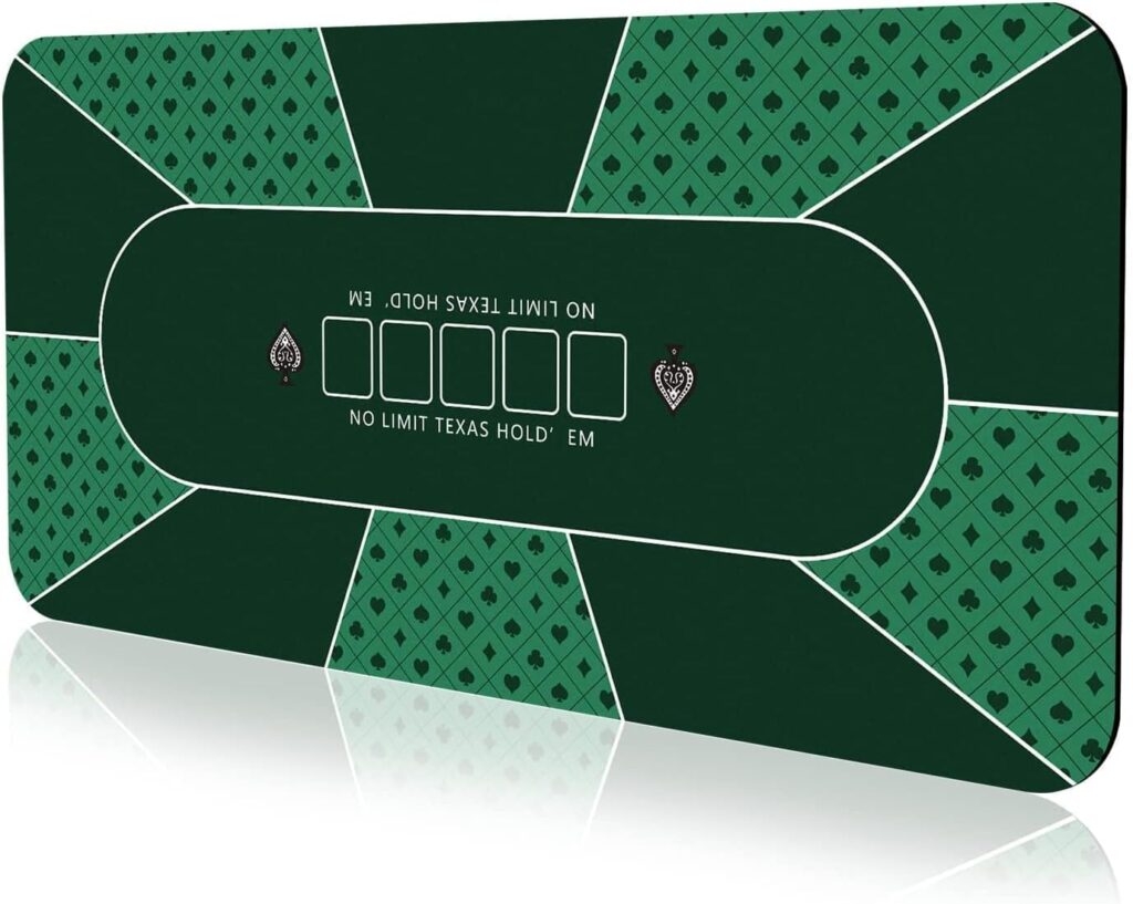 YUZPKRSI Poker Mat - Durable, Non-Slip Table Topper for 8 Players