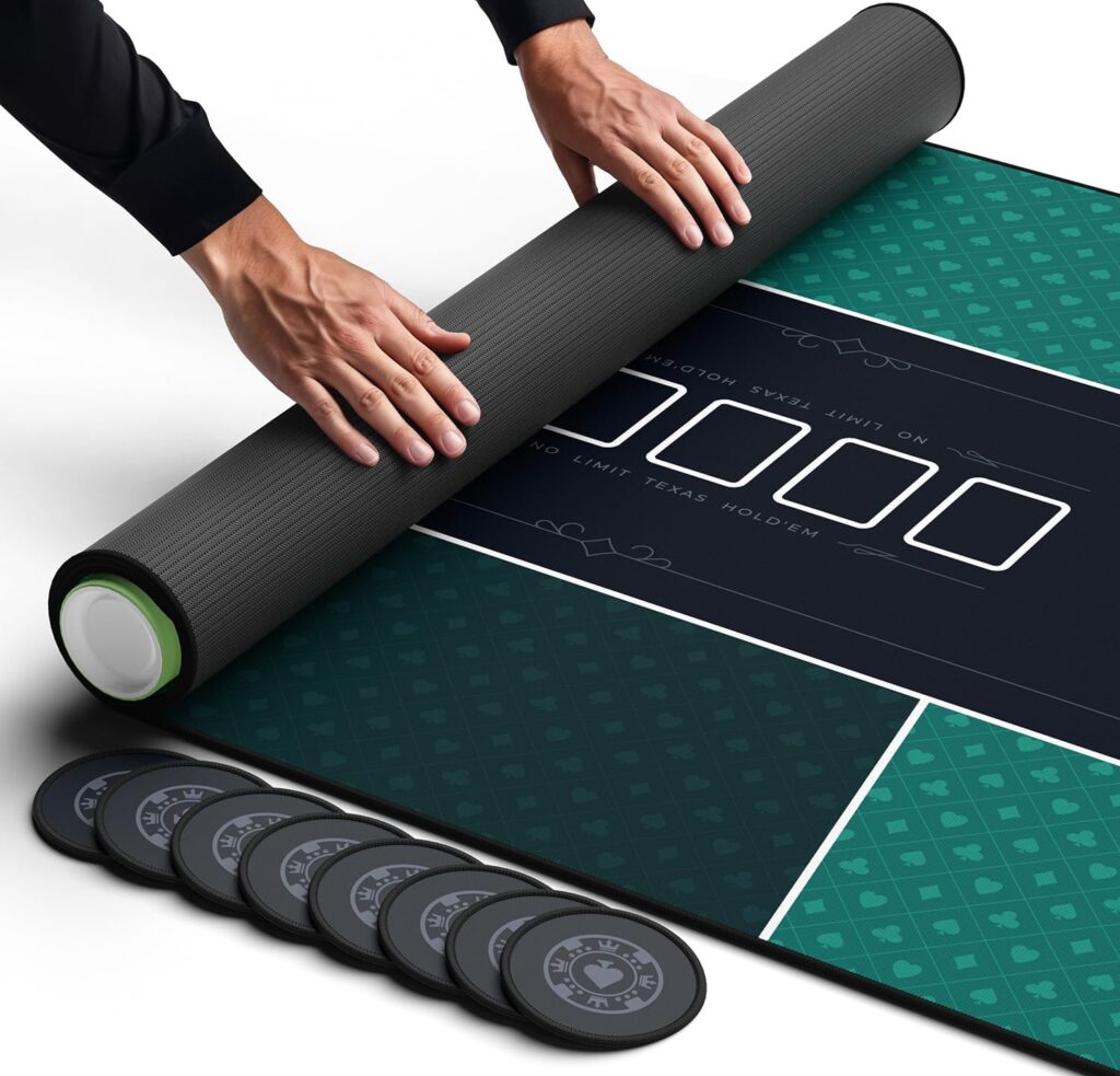 Newverest Poker Table Top - 70” x 35” Texas Hold’em Mat