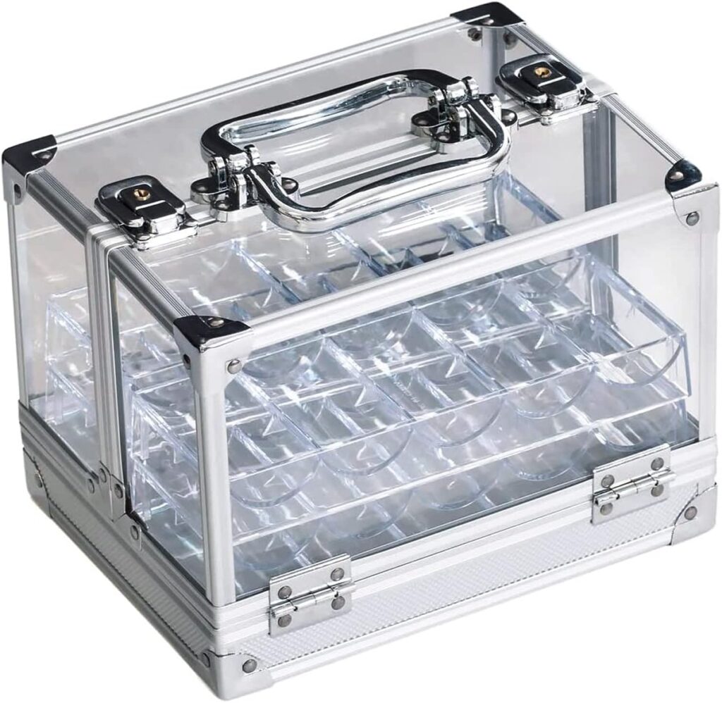 GSE Acrylic Poker Chip Case - 600/1,000 Chip Capacity