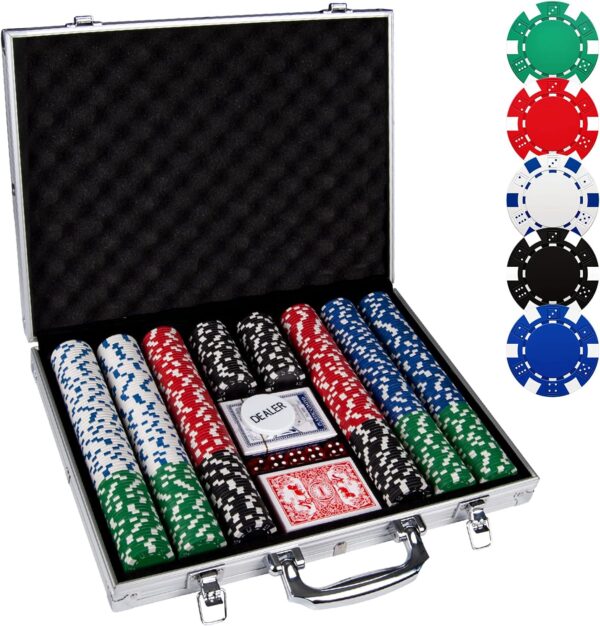 500 pieces Poker Chip Set with Aluminum Travel Case