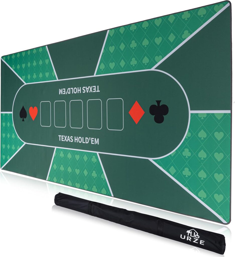 Foldable Poker Table Mat with Non-Slip Backing