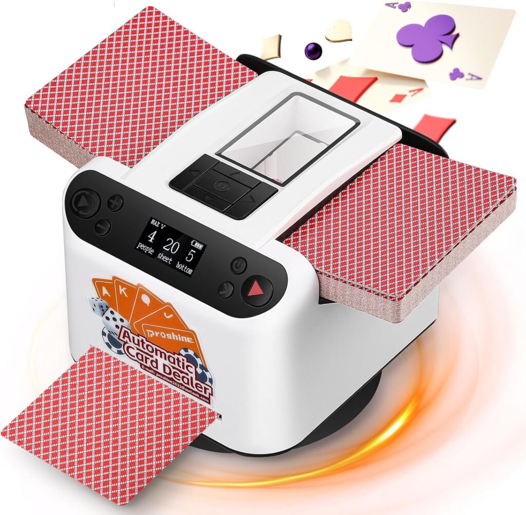 2-in-1 Automatic 360° Rotating Card Dealer and Shuffler