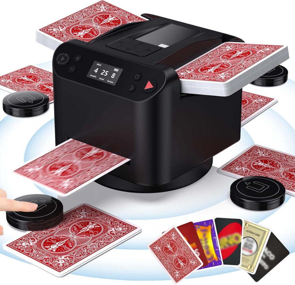 Automatic Card Shuffler and 360° Rotating Dealer with Wireless Remote