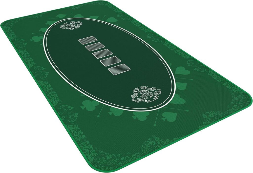 Bullets Playing Cards Poker Layout Mat - Deluxe Casino Night Table Topper
