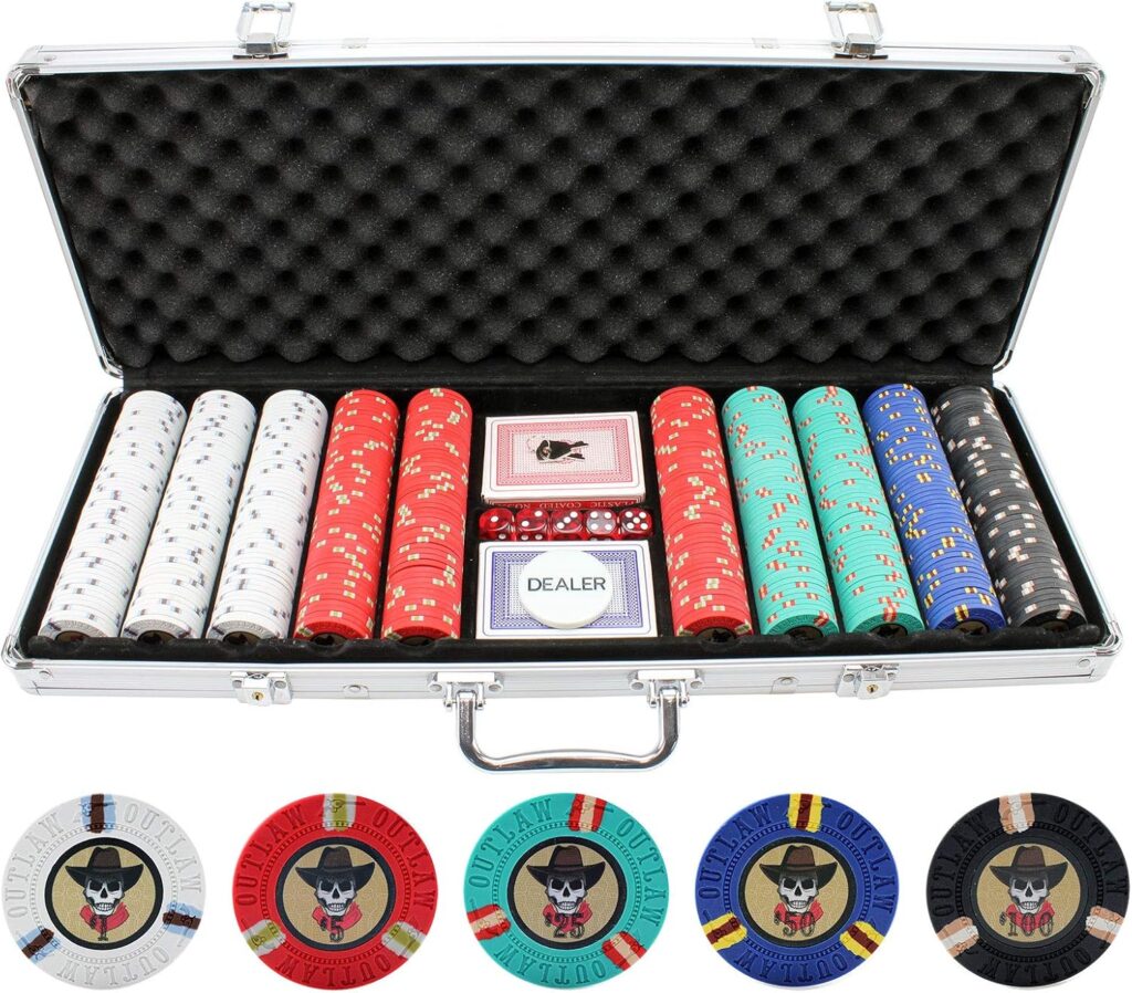 Versa Games Outlaw Clay Poker Chip Set - 500 Piece Professional Casino Quality