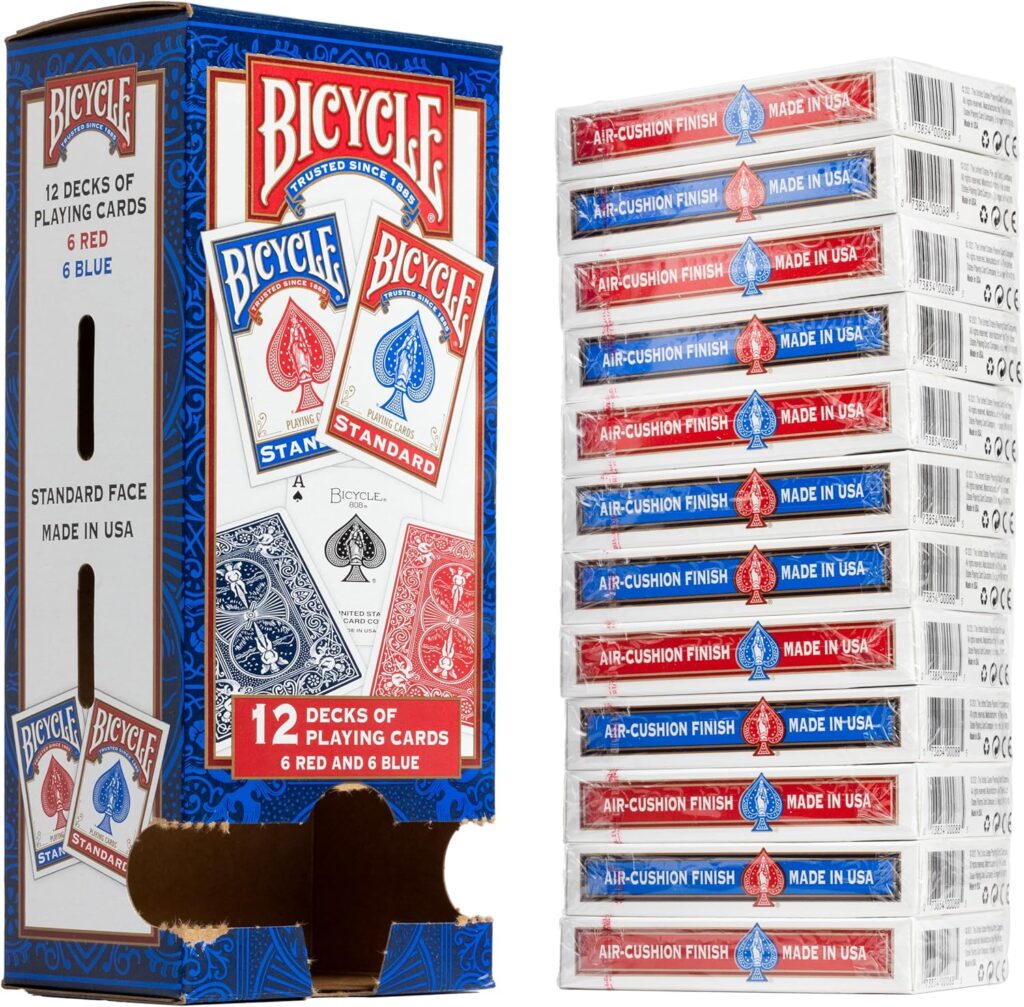 Bicycle Standard Playing Cards, Poker Size, 12 Pack